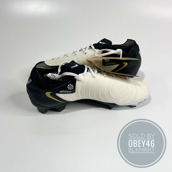 Nike Phantom GX II 2 Pro FG Black Gold White Cleats  FJ2563-100 Size 7M 8.5W main image 4